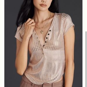 Anthropologie Pilcro lace-back button down blouse